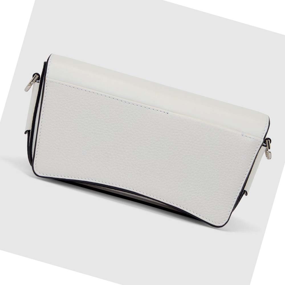 Men's Ecco TEXTUREBLOCK PINCH COMPACT Shoulder Bags White | SG 791WNB